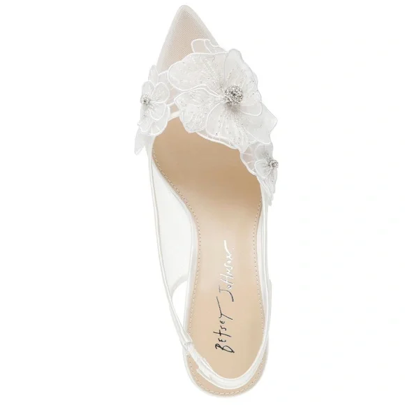 Betsey Johnson's Petra Flower Applique Slingback Pumps - Picture 3 of 4